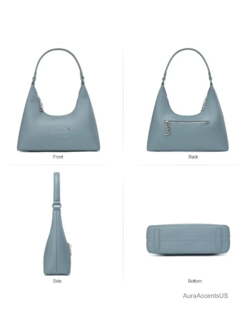 Crescent Hobo Shoulder Bag Faux Leather Underarm Purse